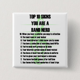 Badge Carré 5 Cm Principal nerd 10 de bande
