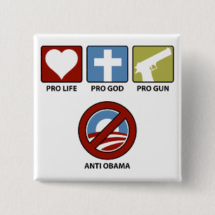 Badge Carré 5 Cm Princples contre Obama
