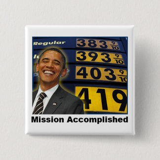 Badge Carré 5 Cm Prix du gaz de montée en flèche d'Obama