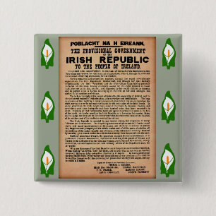 Badge Carré 5 Cm Proclamation 1916 d'insigne de l'Irlande