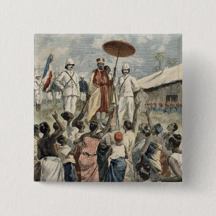 Badge Carré 5 Cm Proclamation du nouveau roi du Dahomey