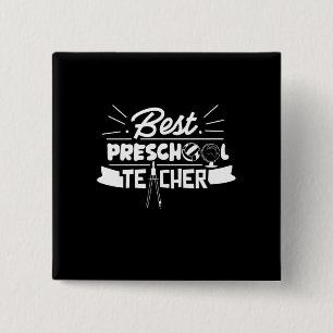 Badge Carré 5 Cm Professeur Cadeaux Meilleur enseignant préscolai