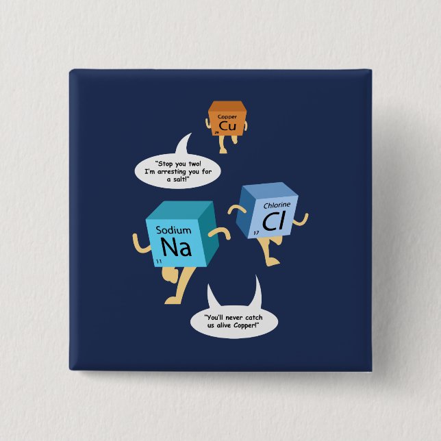 Badge Carré 5 Cm Professeur de sciences Funny Geek Gag (Devant)