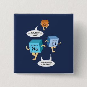 Badge Carré 5 Cm Professeur de sciences Funny Geek Gag
