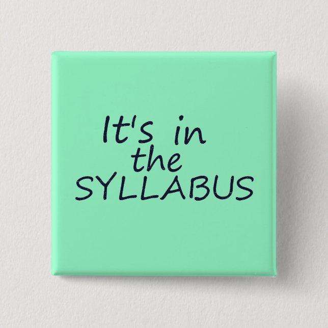 Badge Carré 5 Cm Professeur drôle Button d'université (Devant)