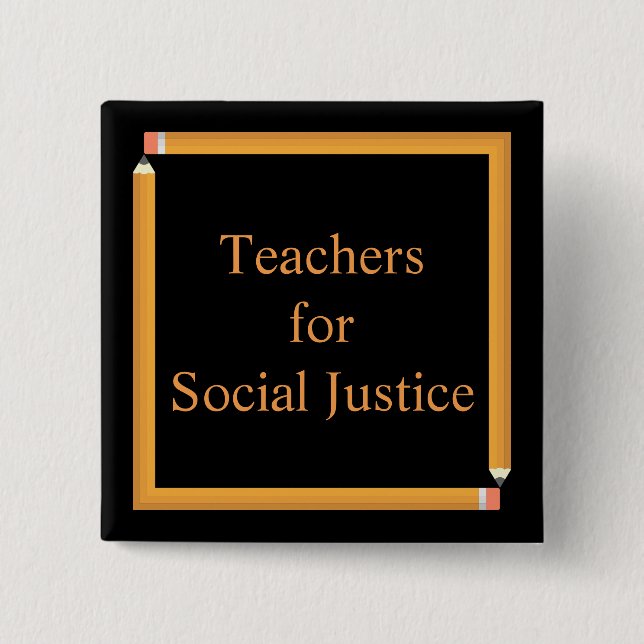 Badge Carré 5 Cm Professeurs pour la justice sociale (Devant)