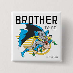 Badge Carré 5 Cm Profil Batman & Robin Frère à être