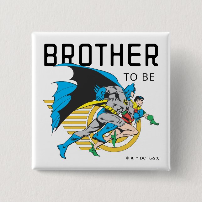 Badge Carré 5 Cm Profil Batman & Robin | Frère à être (Devant)