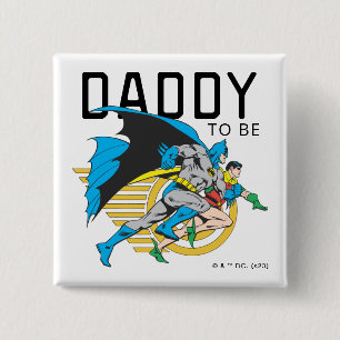 Badge Carré 5 Cm Profil Batman & Robin   Papa à être