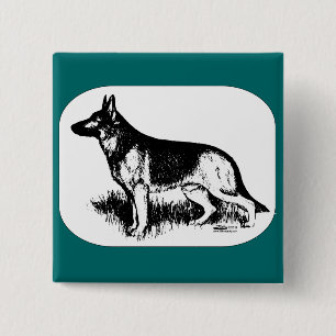 Badge Carré 5 Cm Profil du berger