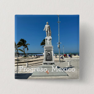 Badge Carré 5 Cm Progreso, Mexique - Bouton Carré