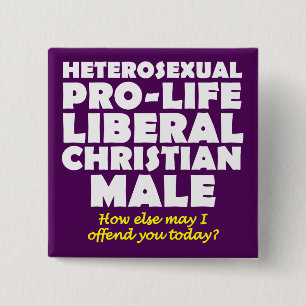Badge Carré 5 Cm Prolife Offensive Homme Christian Button Pin