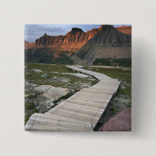 Badge Carré 5 Cm Promenade dans Waterton Glacier International