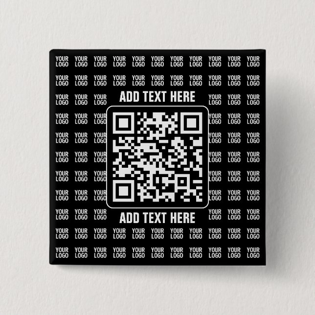 Badge Carré 5 Cm Promotional QR code (editable) plus Logo Pattern (Devant)