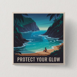 Badge Carré 5 Cm Protect Your Glow