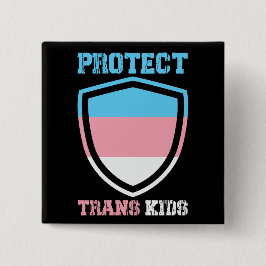 Badge Carré 5 Cm Protéger les enfants trans