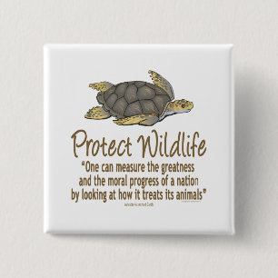 Badge Carré 5 Cm Protéger les tortues de mer