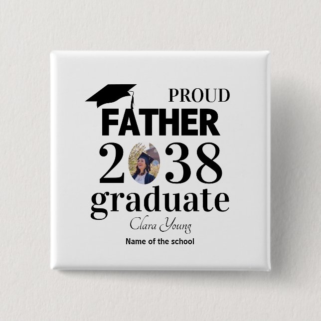 Badge Carré 5 Cm Proud Father personalized graduation (Devant)