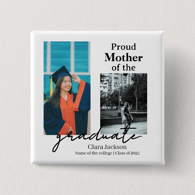 Badge Carré 5 Cm Proud mom of a graduate (Devant)