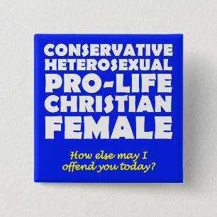 Badge Carré 5 Cm Provie Offensive Femme Bouton chrétien Épingle