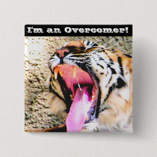 Badge Carré 5 Cm Puissance du tigre_