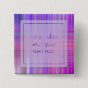 Badge Carré 5 Cm Purple Bokeh Plaid Texte personnalisé