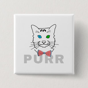 Badge Carré 5 Cm Purr de chat