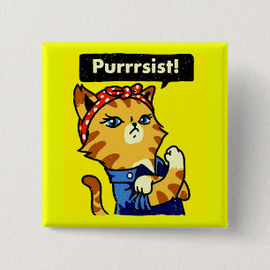 Badge Carré 5 Cm Purrsist Cat Purrsist