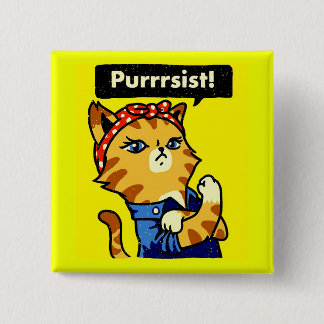 Badge Carré 5 Cm Purrsist Cat Purrsist