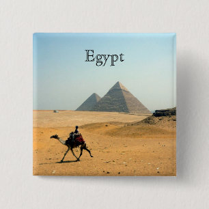 Badge Carré 5 Cm pyramide des chameaux egypte
