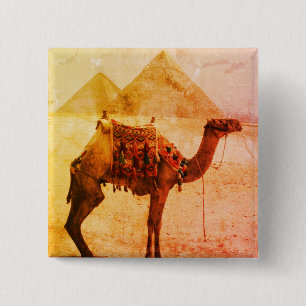 Badge Carré 5 Cm pyramides vieilles de chameau