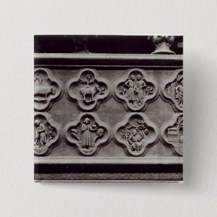 Badge Carré 5 Cm Quatrefoils avec les signes du zodiaque