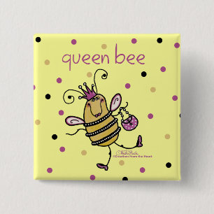 Badge Carré 5 Cm Queen Bee