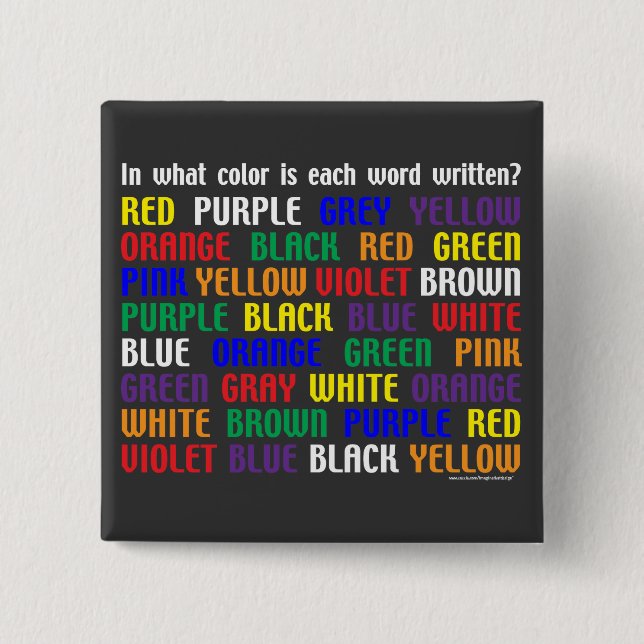 Badge Carré 5 Cm Quelle est ma couleur ? (Devant)