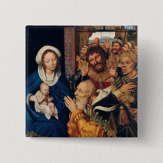 Badge Carré 5 Cm Quentin Matsys - L'Adoration du Magi (Devant)