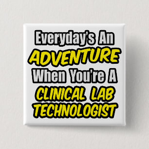 Badge Carré 5 Cm Quotidien's An Adventure .. Tech Lab clinique