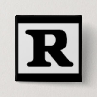 Badge Carré 5 Cm R évalué, système de notation