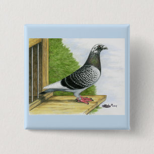 Badge Carré 5 Cm Racing Homer sur le Landing Board