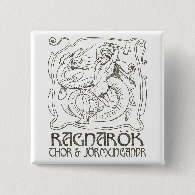 Badge Carré 5 Cm Ragnarök (Devant)