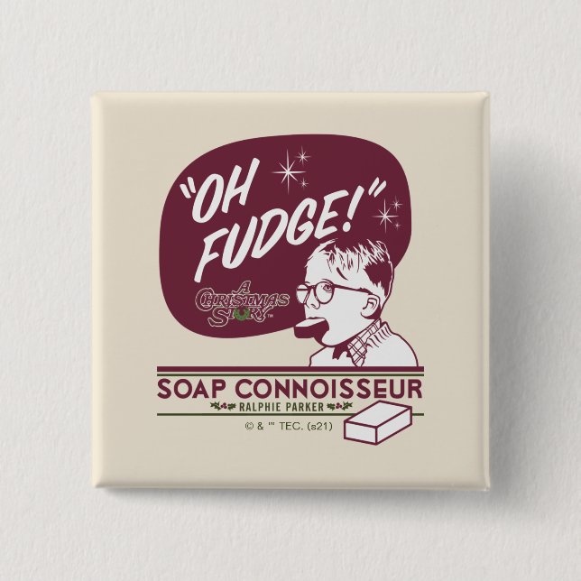 Badge Carré 5 Cm Ralphie Parker - Connaisseur du savon (Devant)