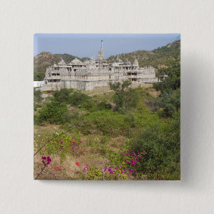 Badge Carré 5 Cm Ranakpur Jain Temple, Ranakpur, Rajasthan, India