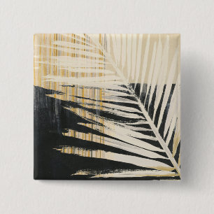 Badge Carré 5 Cm Raphia d'or - frondes de paume