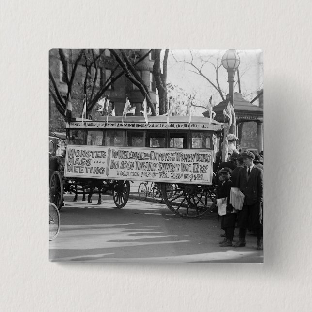Badge Carré 5 Cm Rassemblement de suffrage, 1919 (Devant)