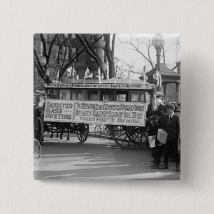 Badge Carré 5 Cm Rassemblement de suffrage, 1919