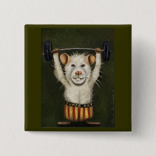 Badge Carré 5 Cm Rat superbe