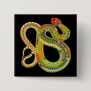Badge Carré 5 Cm Ratteuse du désert du sud-ouest