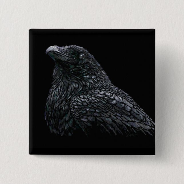 Badge Carré 5 Cm Raven (Devant)