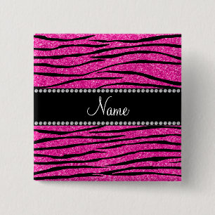 Badge Carré 5 Cm Rayures au néon nommées faites sur commande de