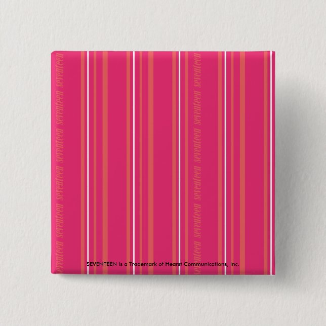 Badge Carré 5 Cm Rayures minces magenta (Devant)