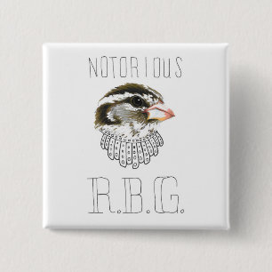 Badge Carré 5 Cm RBG notoire (Grosbeak à poitrine Rose)